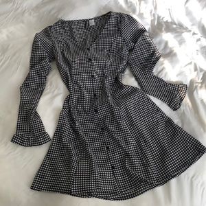 Black & white gingham mini dress